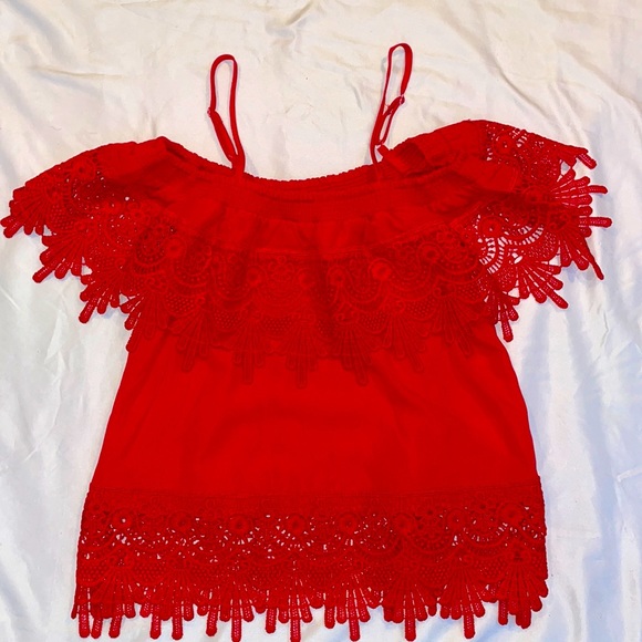 Red Tank with ruffles - Picture 1 of 1